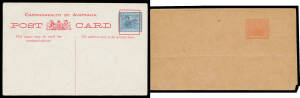 Handy selection of Postal Cards x30 including &frac12;d with 15-bars '12' apparently used at the GPO, Melbourne Zinco x4 (soiled), '1&frac12;d' on 2d to France on 30SE05 (ERD), 1908 1d for Visit of the American Fleet unused, 1909 New Style (128x94mm) 1d "Paris" blue on