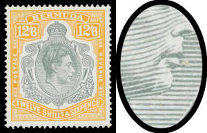 BERMUDA: Perf 14 12/6d grey & pale orange with Gash in Chin SG 120bcf, unmounted, Cat &pound;2500.