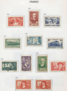 Collection in two Davo albums with a few useful pre-WWI issues, 1926 War Orphans 1fr+25c mint, 1936 Exhibition set mint, 1937 Museums mint, 20fr on 50fr Ader **, 1942 Relief Fund (Arms) **, 1945-69 issues apparently complete mint (mostly) or used, 1970-90