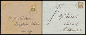 MARSHALL ISLANDS: NAURU: Postal history group with manuscript "Nauru/7 2 07" on philatelic cover, 1909 commercial registered front to Austria (stained) & philatelic registered cover to Germany, 1910 3pf only on printed matter rate cover to Germany, 1910 i