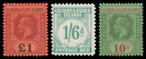 1911-75 issues complete including M/Ss, very lightly mounted to 1963 then unmounted, the Postage Dues are also unmounted, plus Gilbert Islands complete unmounted, Cat &pound;1350+. (350 approx)