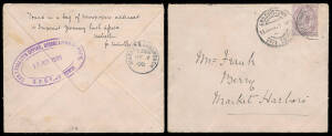 CAPE OF GOOD HOPE: 1900 (June) internal English cover to Market Harboro but missent to South Africa where 1d lilac tied by GPO Cape Town & part-British FPO cds, endorsed on the flap "Found in a bag of newspapers addressed/to Imperial Yeomanry South Africa