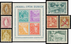 1882-1944 Issues in Davo hingeless album with a handy selection of the 19th Century issues, 1914-18 Grasset High Values, Pro Juventute sets complete (1922 is used), 1929-31 High Values (the 10fr with Sergio Sismondo Certificate), Airs with 1919-20 duo (se