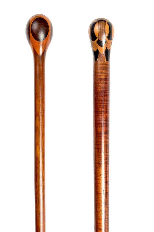 Two blackwood walking sticks, late 19th century