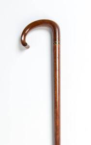 A fiddleback blackwood walking stick, 19th century