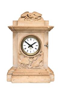 A carved sandstone Australiana clock, late 19th century