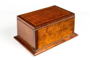 A fiddleback blackwood box, early 20th century