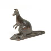 A bronze kangaroo car mascot, 20th century