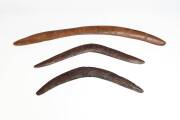 A group of three boomerangs, 19th and 20th century