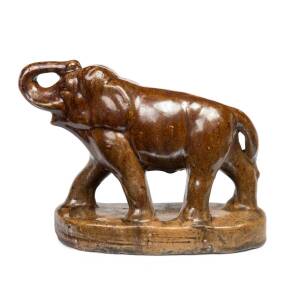 A 19th century Australian pottery elephant statue