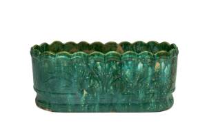 JOHN CAMPBELL Green glazed pottery trough