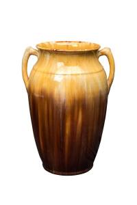 JOHN CAMPBELL Brown and yellow pottery vase 