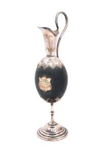 An Australian silver plated emu egg ewer, circa 1900 ♦