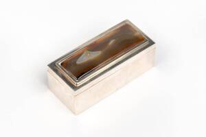 An Australian sterling silver and agate box