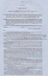 CRIME & PUNISHMENT: Group of 5 Government blue papers; "Convicts, 1851, Victoria", "Returns, Penal Establishment, Pentridge, 1851", "Police Reward Fund. Victoria 1854-5", " Transportation. Victoria 1856", "Regulations for the Employment of Convict Labor. 