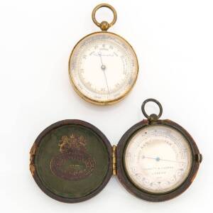 Two pocket barometers, 19th century