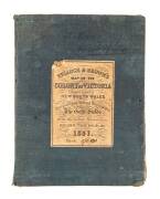 "TULLOCH & BROWN'S MAP OF THE COLONY of VICTORIA Comprising part of New South Wales. Seaport and Inland Townships, THE GOLD FIELDS with the latest Discoveries; Roads, Tracks, &e. &c. 1857" [Tulloch & Brown, Melbourne, 1857] large map mounted on linen and 