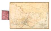 "TULLOCH & BROWN'S MAP OF THE COLONY of VICTORIA Comprising part of New South Wales. Seaport and Inland Townships, THE GOLD FIELDS with the latest Discoveries; Roads, Tracks, &e. &c. 1857" [Tulloch & Brown, Melbourne, 1857] large map mounted on linen and - 2