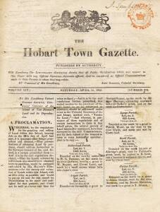 "The Hobart Town Gazette" April 11, 1829