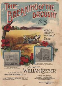 SONG SHEETS: "The Breaking of the Drought" (1904) Massey-Harris Advertising song; "Greater Geelong" (1928) published by Geelong Publicity Council; plus "Felix Calling" (1940) scarce Felix the Cat title by an obscure publisher.