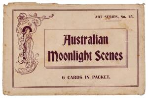 "AUSTRALIAN MOONLIGHT SCENES" Art Series, No.15; circa 1905 group of 6 real photo cards in the original envelope. All Sydney scenes. 