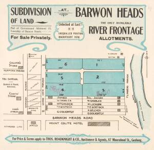 BELLARINE PENINSULA REAL ESTATE POSTERS: 1918 "Merlin Hill Estate, St.Albans" and c.1925 "Subdivision of Land at Barwon Heads". (2) colour lithographs with maps.