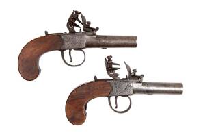 A pair of flintlock pocket pistols by McLauchlan, c1800