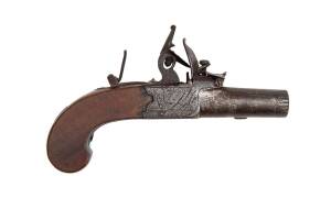 A flintlock pocket pistol by Henry Nock, circa 1800