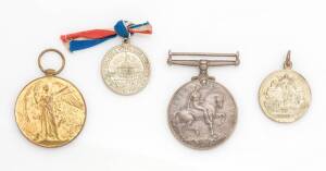 Two WW1 service medals engraved to 1366.SPR. W.D. Mathisson. 3.F.C.E. AIF; together with a Victory medallion and a 1925 New Zealand & South Seas Exhibition medallion.