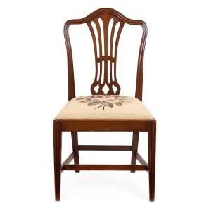 A Hepplewhite style Australian cedar dining chair