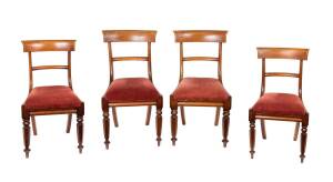 A set of 4 spade back cedar dining chairs, circa 1840