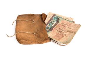 A kangaroo skin child's book pouch, 19th century