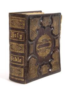 Antique leather bound bible, Ex Edward Henty Museum