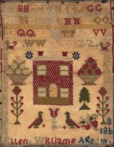 A sampler by Ellen William aged 13, 1868