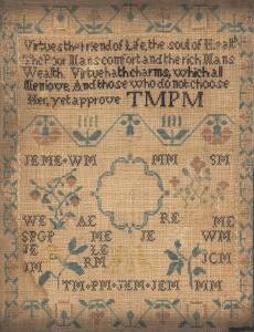 A 19th century sampler by Mary Ann Morgan, 1820