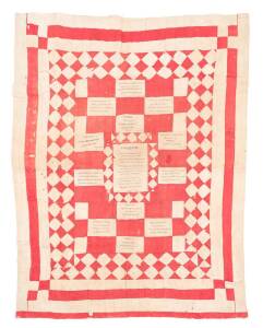 An Australian quilt titled "A Childs Hymn", circa 1900