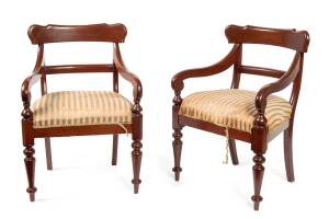 A pair of Australian cedar carver chairs, mid 19th century. 