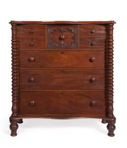 An Australian cedar chest of 7 drawers, 19th century