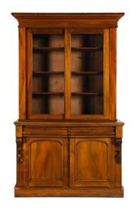 An Australian cedar glazed two door bookcase, 19th century