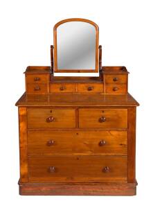 A Huon pine dressing chest, circa 1880