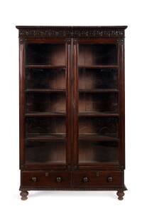 An Anglo-Indian glazed rosewood bookcase, circa 1880