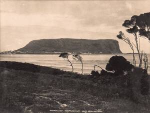 TASMANIAN PHOTOGRAPHERS: Examples of the work of Beattie, Spurling and the Anson Brosthers. Albumen paper prints, etc., c1885-90. "Stanley", "The Huon Road" & "New Track to Mount Wellington". (3 items). All mounted.