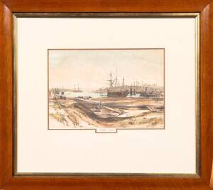 JOHN SKINNER PROUT (1805-1876), Group of 5 coloured engravings of Sydney, I. Port Jackson from Dawes' Battery. II. Woolloomaloo Bay Sydney. III. Miller's Point Sydney From The Flag Staff Hill. IV. Sydney Cove. V. Untitled. 18.5 x 26cm each. 