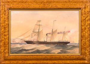 GEORGE FREDERICK GREGORY (1821-1887), Maritime painting of "The Tasmania", in birdseye maple frame. 29 x 46cm