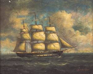 A maritime ship portrait, oil on canvas