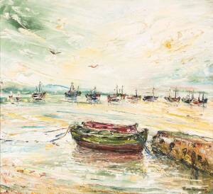 TESSA PERCEVAL (b. 1946)Fishing Boatsoil on canvassigned and dated lower right62 x 68cm