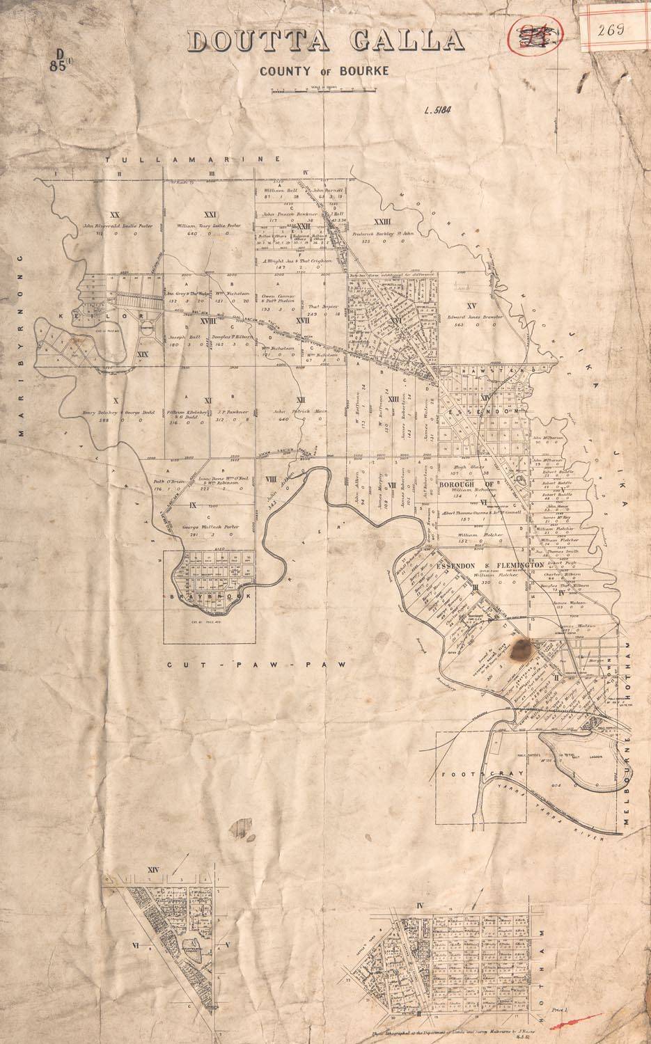 VICTORIAN MAPS: c1865-92 maps, noted New Map of Bendigo & District ...