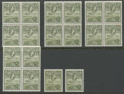 ANTIGUA: 1953 Pictorials 48c 60c & $1.20 x30 each, $2.40 & $4.80 x9 each SG 130-134, all denominations include a marginal block of 4, Cat &pound;800+. (74) - 4