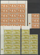 FALKLAND ISLANDS: SOUTH GEORGIA: 1963 &frac12;d to &pound;1 (both) including part sheets, blocks and singles to 1/- plus 2/- x20 2/6d x18 5/- x19 10/- x13 & &pound;1 grey x6, 1972 Shackleton x35+ sets, 1974 Churchill M/S SG 42 x34 & 1977 Decimal Currency Surcharges, Cat &pound;3 - 4