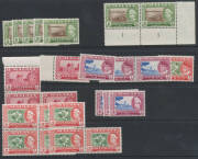 MALAYSIA: MALAYAN STATES: Singles, pairs and blocks of 4 or more for Kedah 1957 to 50c x10+, $1 x6 (3*) $2 x5 (2*) $5 x5 (1*), 1959 with $2 x5 & $5 x10 (including perf 13x12½ SG 114a x5); Kelantan 1957 $2 x12 & $5 x7, 1961-63 x7 sets; Negri Sembilan inclu - 6